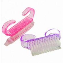 Escova de plástico para limpeza de unhas, dedo, cuidados com a unha, cabo limpo, escova de esfregar, lixa, ferramenta para manicure e pedicure 2024 - compre barato