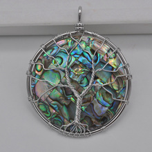 Natural Lucky Handmade Tree of life New Zealand Abalone Shell Wire Wrap GEM Pendant Jewelry S067 2024 - buy cheap