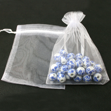 Sacos de organza para joias brancas 10x15cm, bolsa para presente de joias para casamento, 100 2024 - compre barato