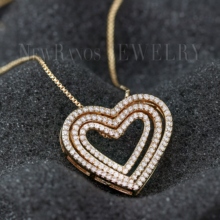 Newranos ожерелье любящее сердце проложить микро CZ Циркон блестящее сердце кулон золото/серебро цвет ожерелье для женщин ювелирные изделия NQM001584 2024 - купить недорого