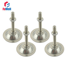 4pcs 38mm Base Dia. Adjustable Foot Cup M8x60/M8x80/M8x100mm Thread Metal Leveling Foot for Furniture/Pipe Rack/Machine Tool 2024 - buy cheap