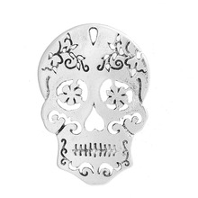 DoreenBeads 2017 New  Zinc Alloy Skeleton Skull Pendant Men Jewelry Fashion Hollow Vintage Charms Necklace Women B0084785 2024 - buy cheap
