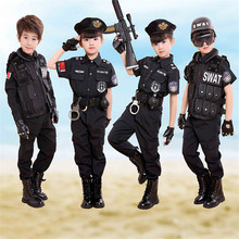 Fantasia de criança para meninos, cosplay de polícia de trânsito, carnaval, halloween, presente de aniversário, militar 2024 - compre barato