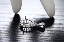 CaiMao Semi Mount  Pendant Pear cut Settings & 0.55 ct Diamond 18k White Gold Gemstone Engagement Fine Jewelry 2024 - buy cheap