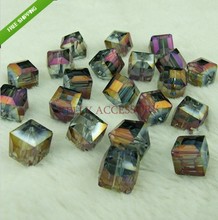 Free Shipping Wholesale 100pcs/lot 10mm Purple Gold Crystal Glass Faceted Square Curtains DIY Beads In Bulk For Jewelry Making 2024 - buy cheap