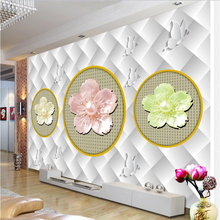 Beibehang-papel tapiz grande, personalización de foto, cualquier tamaño, mariposas frescas y naturales, papel tapiz de pared de flores 2024 - compra barato