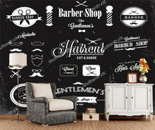 Personalizado barbeiro papel de parede, barbeiro etiquetas e ícones, 3d moderno para sala estar sofá fundo 2024 - compre barato