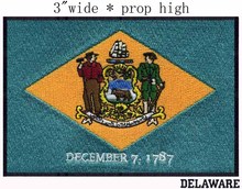 Delaware Flag 3" wide embroidery patch  for custom flag/flower embroidery fabric/two people 2024 - buy cheap