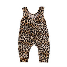 Одежда для маленьких девочек с леопардовым принтом; комбинезон без рукавов для новорожденных девочек; Одежда для маленьких девочек; летний костюм 2024 - купить недорого