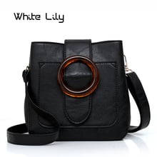 New Soft PU Leather Retro Bucket Bag Shoulder Bag Female Crossbody Bag Ladies Circle Hasp Saddle Bag 2024 - buy cheap