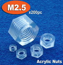 200pcs DIN934 M2.5 Plastic Acrylic Nuts Hexagon Hex Head Nut 2024 - buy cheap