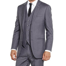 Gray Wedding Tuxedos for Groom Men Wear 3 Piece Jacket Pants Vest Notched Lapel Classic Fit Business Men Suits New Fashion 2024 - buy cheap