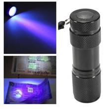 1 PC Black Mini Aluminum Portable Lights  UV Ultra Violet Blacklight 9 LED uv Flashlight Torch Light Lamp flashlight 2024 - buy cheap
