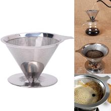 Stainless Steel Mesh Coffee Filter Paperless Pour Over Cone Dripper Reusable 2024 - buy cheap