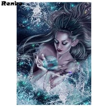 5D Diamond Painting Mermaid girl DIY Diamond Embroidery Sea Creatures Cross Stitch Full Drill Round Square Rhinestones cartoon 2024 - buy cheap