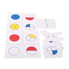 1 Set Montessori Math Teaching Aids Kids Early Childhood Education Digital Fraction Card For Learning Mathematics Toy 2024 - buy cheap