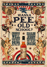 Sailor Jerry Wanna Pee, póster de seda de la vieja escuela, pintura decorativa, 24x36 pulgadas 2024 - compra barato