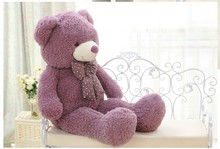 lovely purple teddy bear doll candy colours teddy bear with spots bow plush toy doll birthday gift about 100cm 2024 - buy cheap