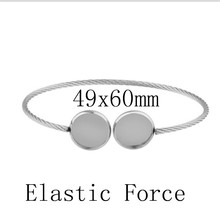 5pcs/lot Stainless Steel Bracelet  Settings Double Base Bangle Cabochon Base Blank fit 12mm Cabochon Cameo DIY Findings 2024 - buy cheap