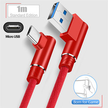 Cable de carga rápida Micro USB Snyc, Cable de datos de tejido de lino de 90 grados para Android, Samsung, Huawei y Xiaomi 2024 - compra barato