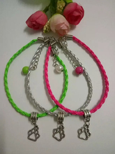 Pulsera de cuerda trenzada con diseño de pata de perro y gato, brazalete con abalorios Multicolor, Estilo Vintage, 50 2024 - compra barato