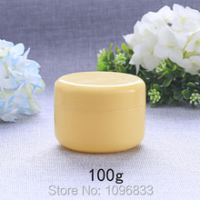 100ML 100G Plastic Cream Jar Yellow Color, Cosmetics or Medical Cream Packing Container, Empty Yellow Plastic Pot, 50pcs/Lot 2024 - buy cheap