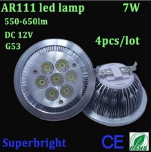 Высокое качество ar111 7 Вт Светодиодный прожектор DC12V AR111 светодиодный потолочный светильник GU5.3 LED 7 Вт заменить 64 Вт галогенные 2 шт./лот Бесплатная Доставка почтой 2024 - купить недорого
