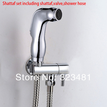 Portable Sanitary Toilet Shattaf Set including Bidet Spray + Brass Toilet Valve with Holder + 1.2m shower hose Free Shipping 2024 - buy cheap