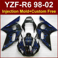Новые обтекатели blue flame i black для YAMAHA YZFR6 1998 1999 2000 2001 2002 пользовательские Обтекатели YZF R6 98-02 YZF1000 2024 - купить недорого