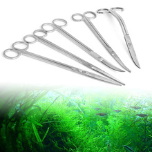 Aquarium Stainless Steel Plant Trim Sharp Straight & Curved Spring Scissors 10in -Y102 2024 - buy cheap