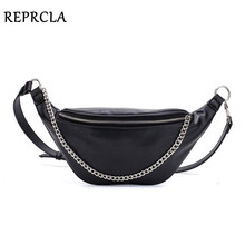 REPRCLA New Fanny Pack Fashion Waist Bag High Quality PU Leather Belt Chest Bag with Chain Women Shoulder Bags 2024 - buy cheap