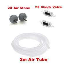 Aquarium Accessories 2m Air Tube+2pcs Air Stone +2pcs Nonreturn Check Valves for Fish Tank Oxygen Air Pump 2024 - buy cheap