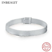 INBEAUT-pulsera de plata de ley 925 para mujer, cadena de eslabones anchos, joyería de moda, nueva moda 2024 - compra barato