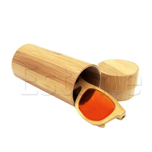 100/% artesanal caso óculos de sol redondo bambu caso caixa de óculos de bambu caso de madeira real para óculos a21086 2024 - compre barato