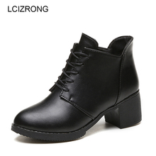 New Ankle Boots Women Fashion PU Leather Snow Warm Boots Woman Autumn Motorcycle Boots Classic Autumn Party Black Red Shoes 2024 - купить недорого