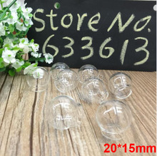 Free ship! new diy clear empty 20pcss/lot 20*15mm glass globe, glass bubble dome cover, glass bottle, glass vial pendant 2024 - buy cheap