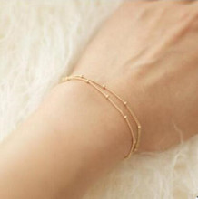 sl464 Bohemia simple fashion exquisite Chain copper beads bracelet double Floor women's bracelet the most beautiful gift Jewelry 2024 - buy cheap
