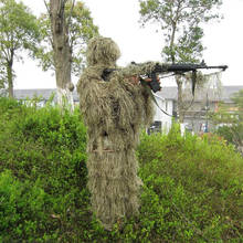 Traje Ghillie de hierba biónica CS para exteriores, conjunto de camuflaje táctico para francotirador, con capucha, cubiertas para rifle, ropa de combate para caza y jungla 2024 - compra barato