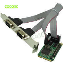 Free shipping Mini PCI-Express TO 2 RS-232 Ports adapter for Mini ITX motherboard Mini PCIe 2 Serial DB9 Ports Controller Card 2024 - buy cheap