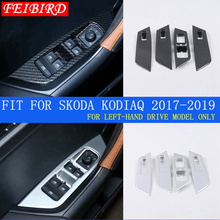 Inner Door Armrest Window Lift Control Button Cover Trim ABS Interior Fit For Skoda Kodiaq 2017 2018 2019 Left-hand Drive Model 2024 - buy cheap