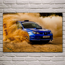 Coche de deportes desierto Rally racing motor vehículo obra de arte tela posters de pared foto arte de casa habitación decoración KG149 2024 - compra barato