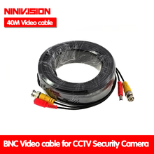 Ninivision-cabo de vídeo para cctv, 40m, alta qualidade, bnc + dc, conector para câmeras de segurança, kit 2024 - compre barato