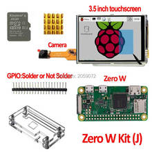 Placa raspberry pi zero w pi0 w, 3.5 polegadas, com capa para câmera 8g, cartão sd, tela de 3.5 polegadas 2024 - compre barato