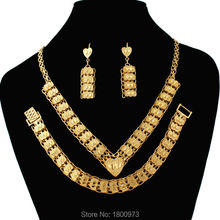 Traditional Ethiopian Love Necklace Earring Bracelet jewelry18K GP Jewelry African bridal wedding jewelry sets Free Shipping 2024 - buy cheap
