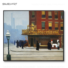 Pintura al óleo sobre lienzo de paisaje impresista pintado a mano, pintura al óleo de calle de Nueva York, Edward Hopper 2024 - compra barato