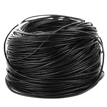2 Meters Solid Round 2.5mm Black Genuine/Real Leather Cord Braiding String for Jewelry Making 2024 - buy cheap