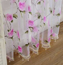 2017 curtain Modern Floral Tulle Window Sheer Curtain for Living Room cortinas curtains for Bedroom Kitchen Panel Draperies 1pc 2024 - buy cheap