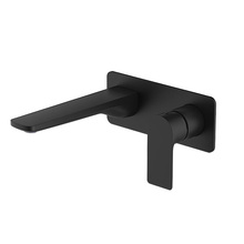 Black color Bathroom Wall-Mounted Single Handle wash basin Sink Faucet mixer tap Square 2024 - buy cheap