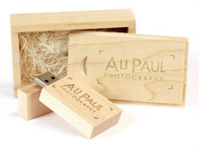 Custom logo Maple wooden wood usb + box usb 2.0 memory flash stick pen drive  2gb 2024 - buy cheap