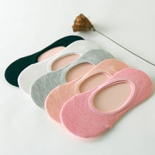 Calcetines invisibles de silicona antideslizantes para mujer, medias de colores para primavera y verano, 10 unidades = 5 pares 2024 - compra barato